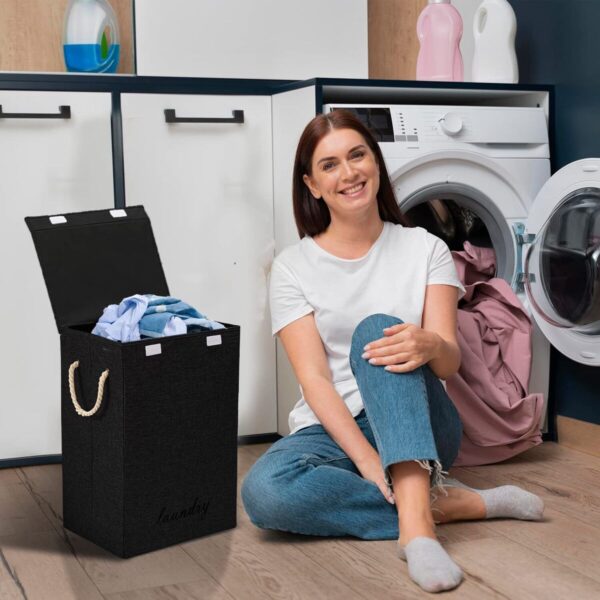 Dulex Foldable Laundry Basket Laundry Basket Dirty Clothes Basket Dirty Clothes Storage Basket Fabric Dirty Clothes Storage - Image 2