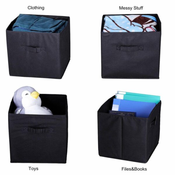 Foldable Storage Cubes Organizer Basket Bin Storage Boxes Container with Handles for Travel Moving Storage Boxes with Lid Space Saver - Image 3