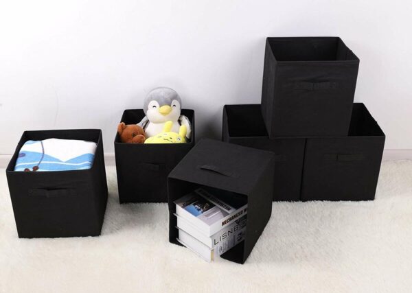 Grey Foldable Square Canvas Storage Collapsible Folding Box Fabric Cubes Toys - Image 8