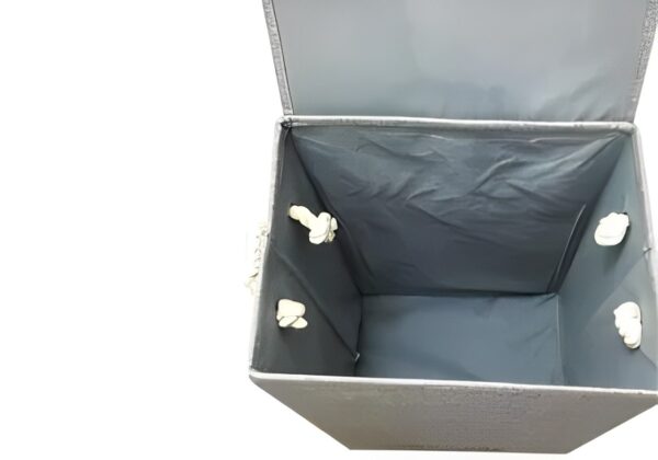 Fold Bin Fabric Laundry Basket Hamper Lid & Handle Ideal for Clothes Storage Fabric Storage Box - Image 3
