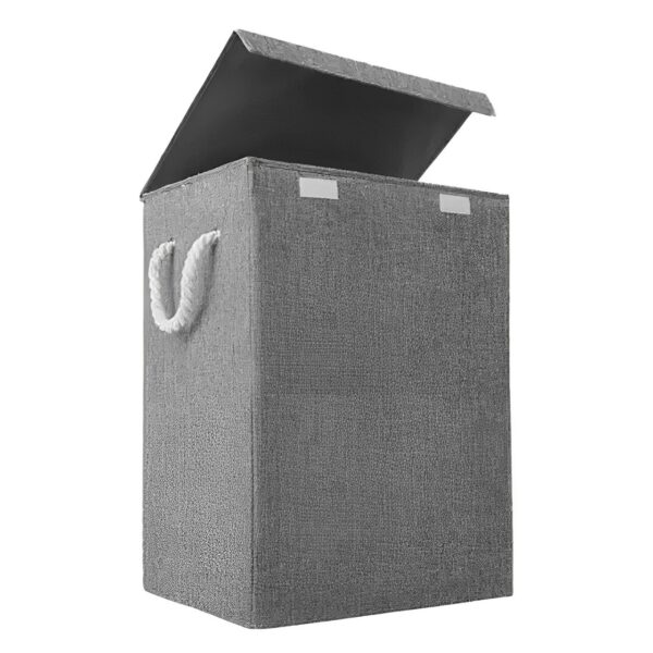 Fold Bin Fabric Laundry Basket Hamper Lid & Handle Ideal for Clothes Storage Fabric Storage Box