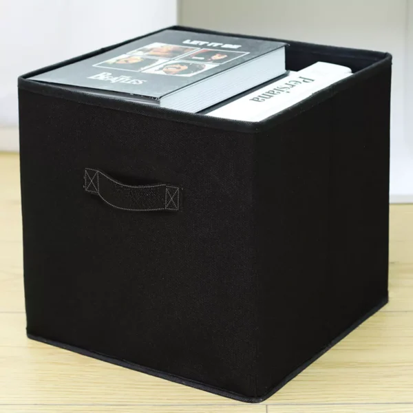 Grey Foldable Square Canvas Storage Collapsible Folding Box Fabric Cubes Toys - Image 11